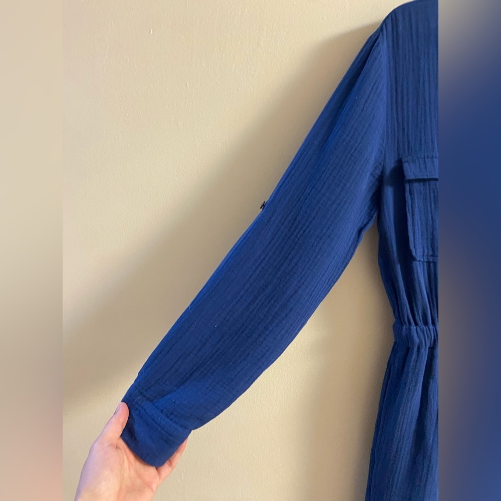 Madewell lightspun tapered leg‎ gauze navy blue jumpsuit women XS/S - Picture 7 of 10